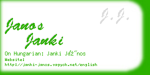 janos janki business card